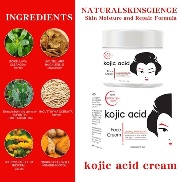 Kojie Face Lightening Cream 50g Skin Whitening Brightening Kojic Acid Dark Spots - Image 2